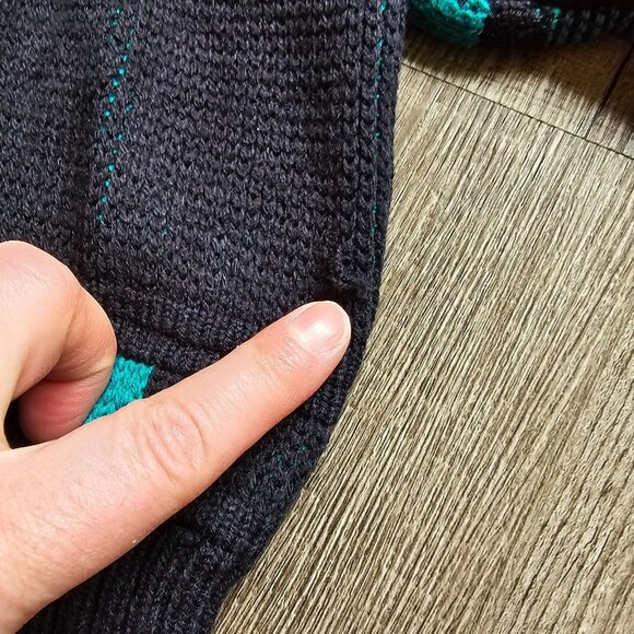 Vintage Uniform Code Vintage 90s Sweater Textured Abstract Cosby Leather Medium - Picture 6 of 15